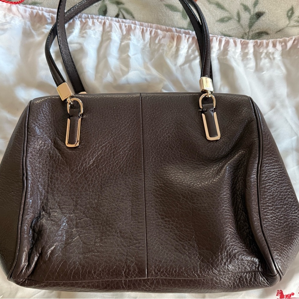 Coach Madison Madeline Dark Brown Leather Shoulder Bag - Picture 3 of 12